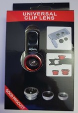 Clip Lens for Cell Phone Universal Tablet 2-In-1 Fish Eye, Macro Lenses
