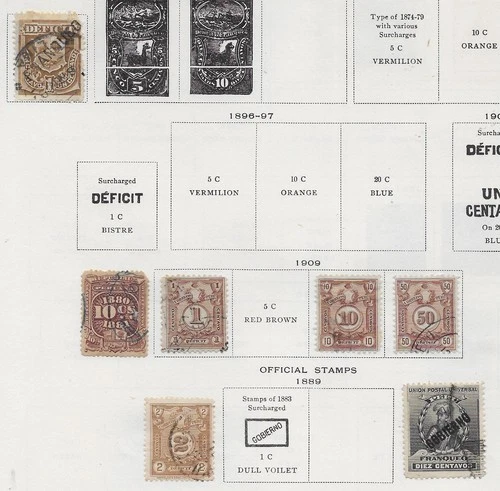7 Peru Back of Book Stamps from Quality Old Antique Album
