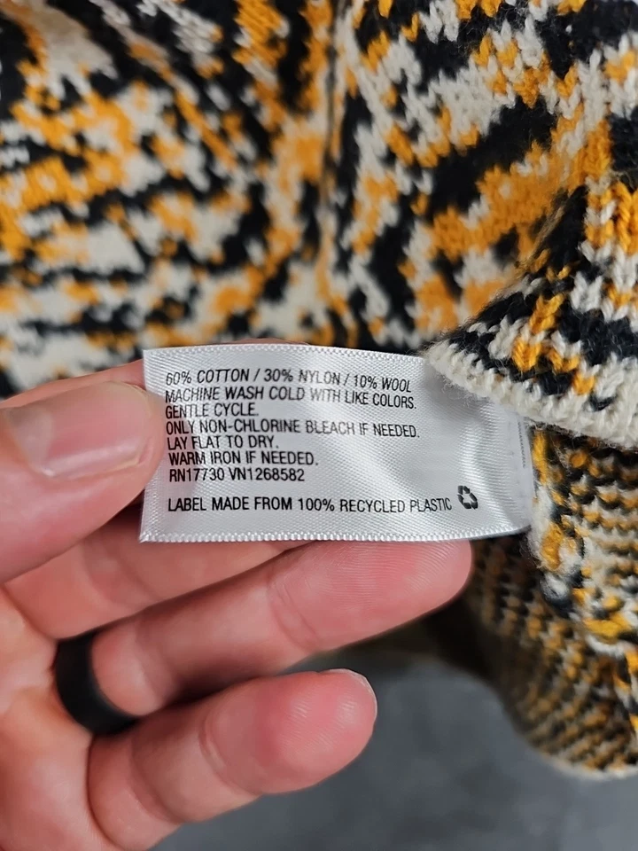 Rachel Comey Sweater Womens Large Black Yellow Beige Cotton Wool Blend - Image 3 of 4