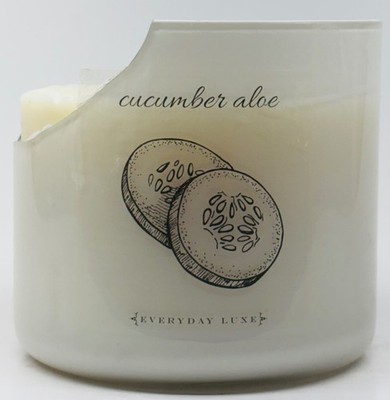 1 X 14.5 oz BROKEN Everyday Luxe CUCUMBER ALOE 3-Wick Large Candle