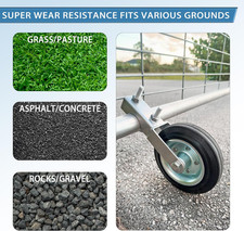 Farm Gate Wheel 1-Pack 6.25" Heavy Duty Swing Gate Support, Silver