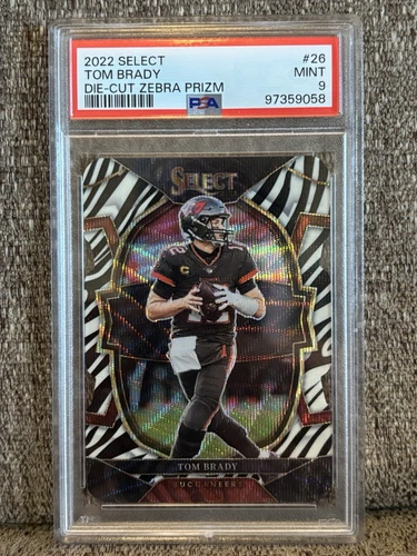 2022 PANINI SELECT #26 TOM BRADY ZEBRA PRIZM DIE-CUT SSP CASE HIT BUCS PSA 9 🔥