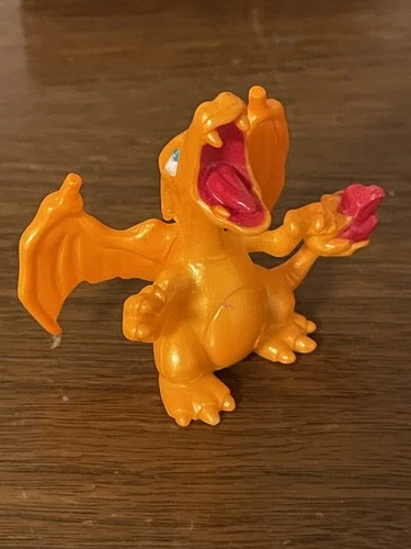 Vintage TOMY RARE Orange Metallic Charizard Pokemon 2" Figure Toy Nintendo