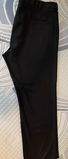 Haggar Premium Comfort Men's Black Dress Pants W42 Flat Front Straight Leg