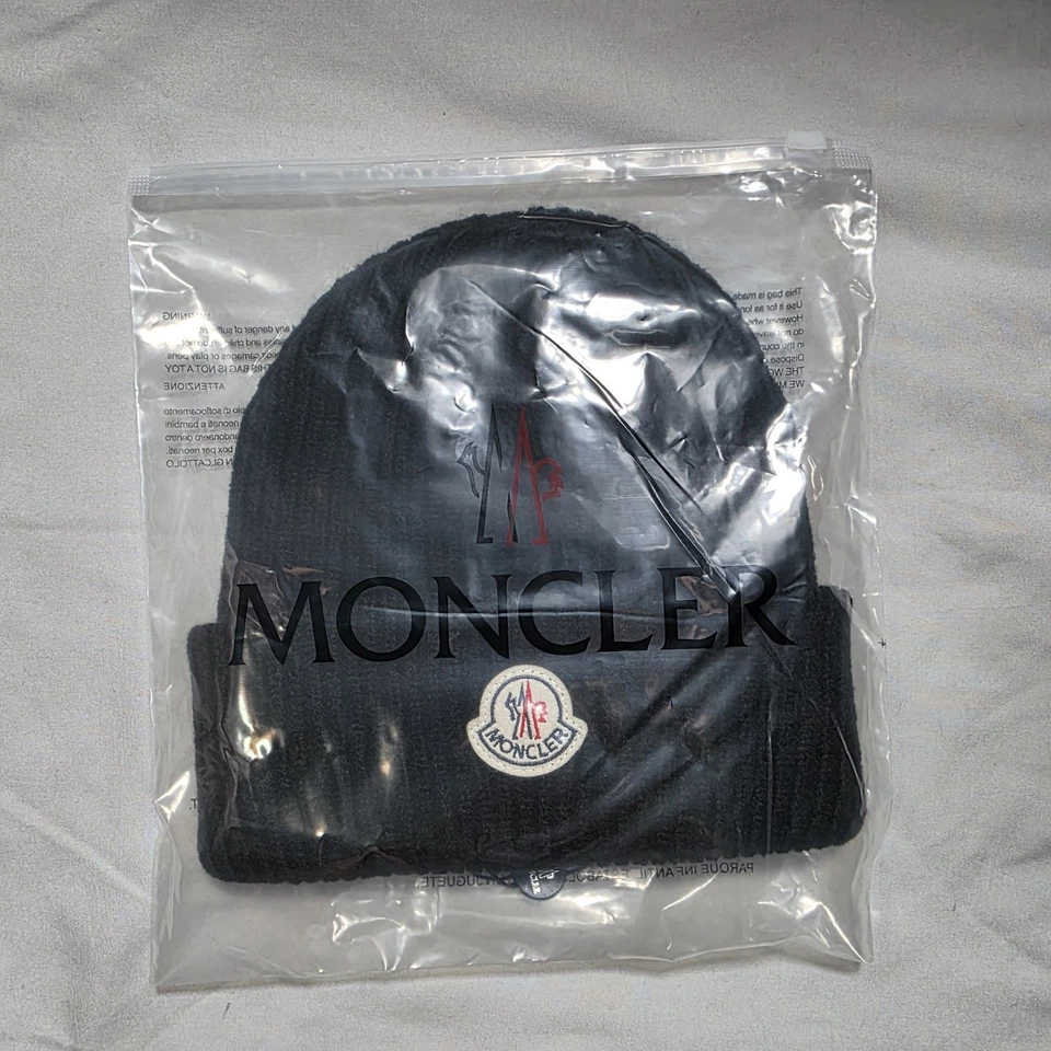 Moncler Black Winter Beanie Hat One Size Fits All New with Tags - Image 3 of 3