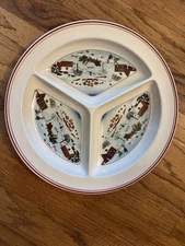 VILLEROY & BOCH NAIF CHRISTMAS 3 SECTION DIVIDED SERVING PLATTER