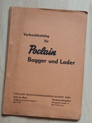 Verkaufskatalog Prospekt Poclain T.P. Bagger und Lader Hydraulik 70er Jahre