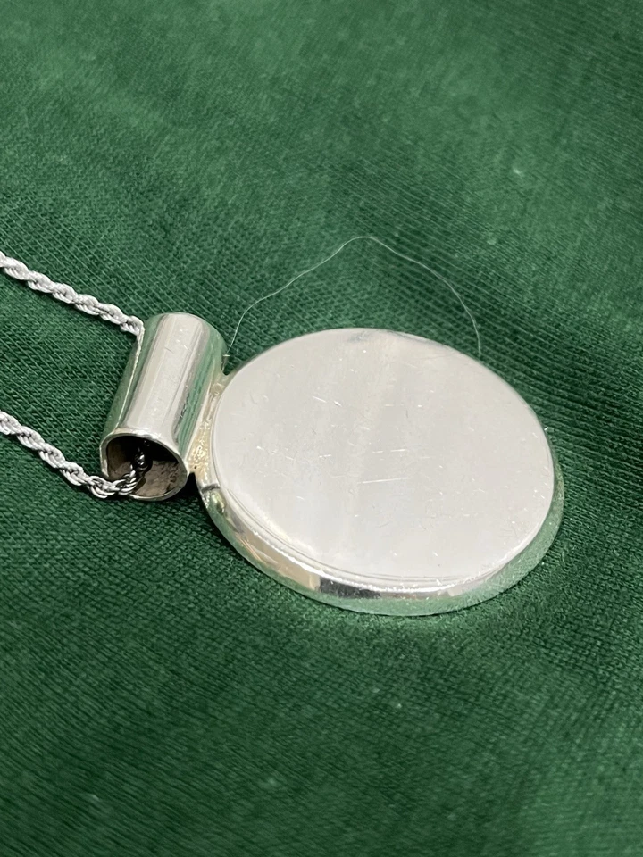 Collar colgante circular de plata de ley maciza 19,5 g Foto 3 de 4
