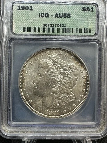 1901 Morgan Silver Dollar  Graded AU 58 Undergraded ? Rare Date ! Low Start !