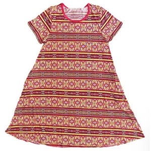 green emerald velvet dress Lularoe Jessie Swing Dress S (6-8) Red Solid with Pockets main image 0