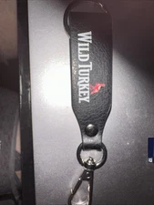 Wild Turkey Kentucky Bourbon Whiskey Leather Keychain - ring & lobster claw