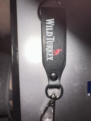 Wild Turkey Kentucky Bourbon Whiskey Leather Keychain - ring & lobster claw