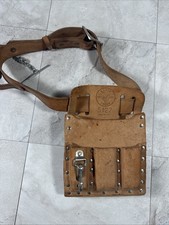 Vintage Klein Tools 5127 Leather 6 Pockets Pouch For Belt Electrician USA MADE