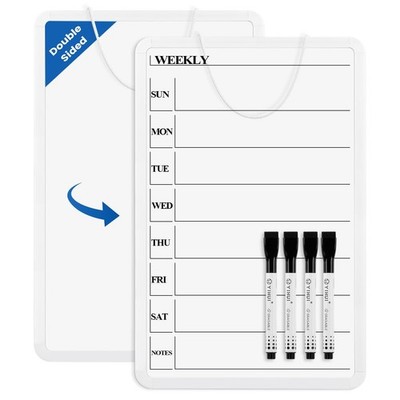 Weekly Whiteboard Calendar for Wall, Small 11'' x 17'' Planning Board with Plas...