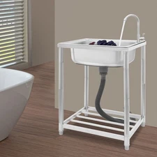 Free Standing Single Bowl Sink Kitchen Sink Stainless Steel Sink 60*45*82cm