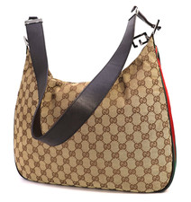 Gucci Shoulder Bag Handbag Purse GG Canvas Sherry 3341 Brown Vintage Authentic