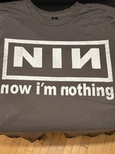 Reprint Nine Inch Nails band Now I'm Nothing Charcoal T shirt vtg