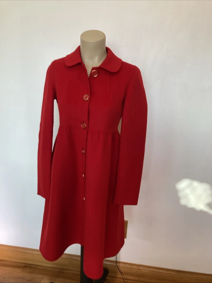 DKNY size 2 red women's wool & cashmere coat - Image 2 of 4