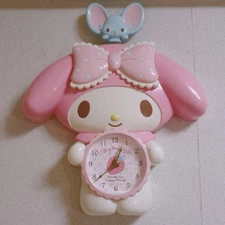 Sanrio My Melody Pendulum Wall Clock Vintage White Used Decorative Clock