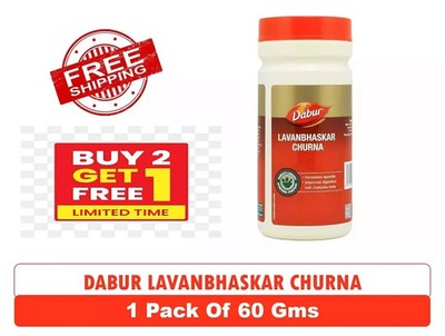 Dabur Lavan Bhaskar Churna 60g X 1 for Appetite, Digestion BUY 2 GET 1 FREE