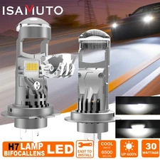ISAMUTO H7 LED Projector Lens Mini LED Headlight Bulbs 30W Super White 6000K
