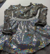 Dance Costume Silver Siquen 2 Piece Child Medium