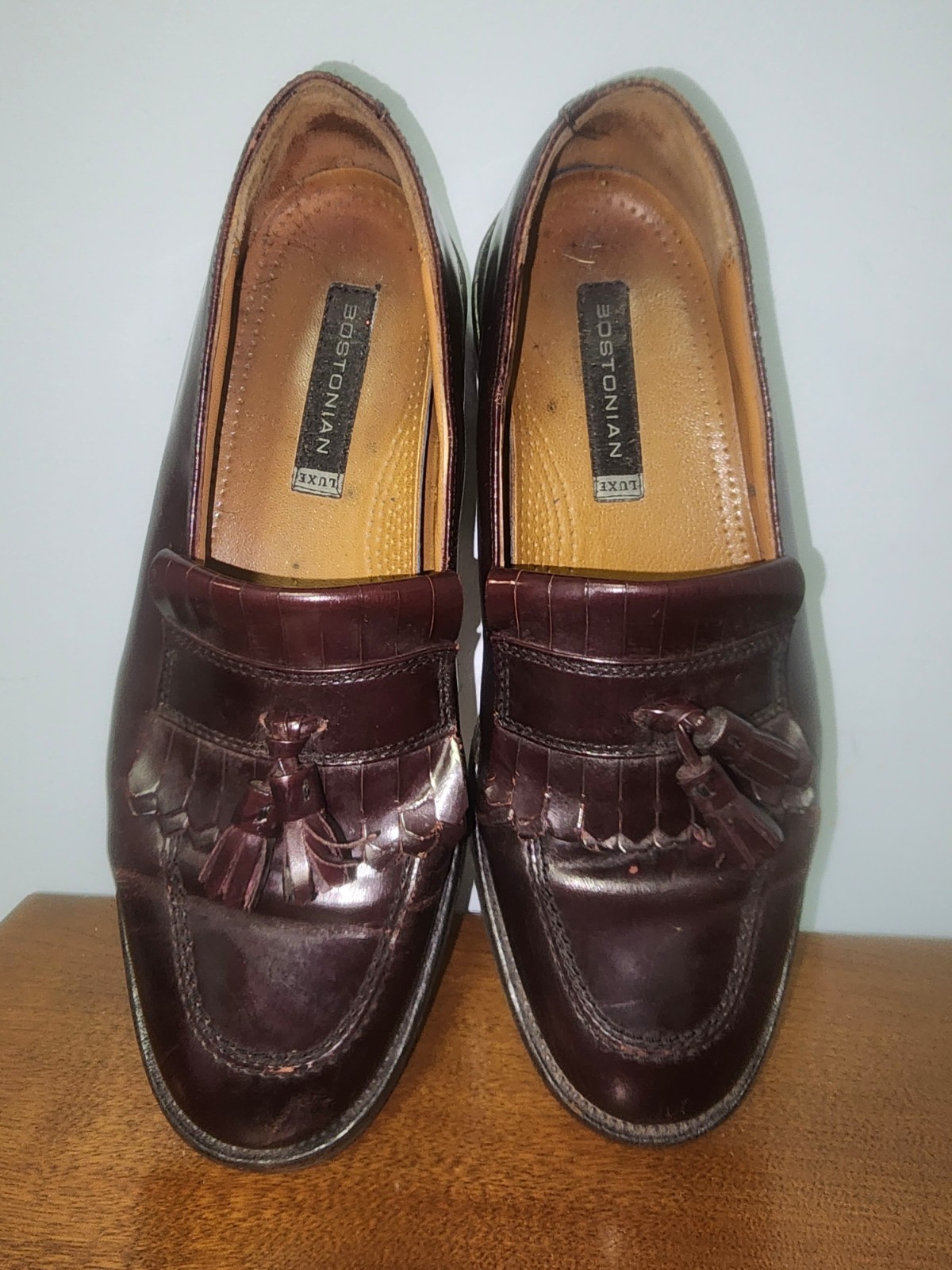 Bostonian Tassel Burgundy Leather Men's Loafer Size 7.5