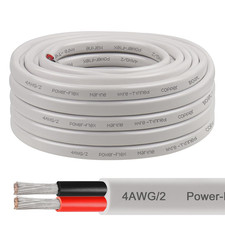 4 Gauge Marine Wire, 25FT 4 AWG Tinned Copper Oxygen-Free Boat Cable Duplex, Wat