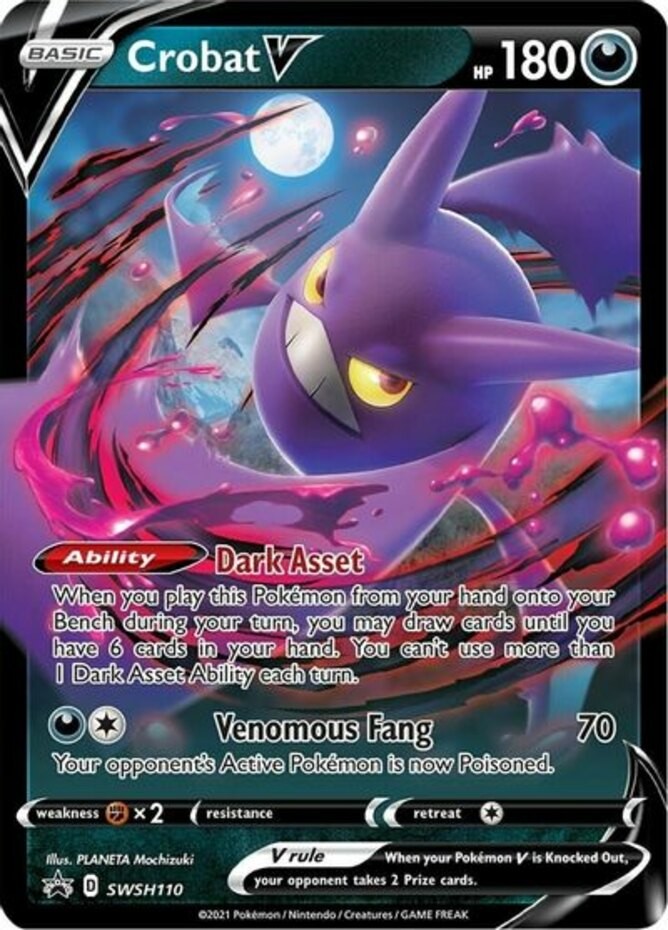 Crobat V - SWSH110 - SWSH Black Star Promos Near Mint Pokemon Promos