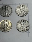 4 Walking Liberty Half Dollars 90% Silver Lot 1942 1943 1945 1946