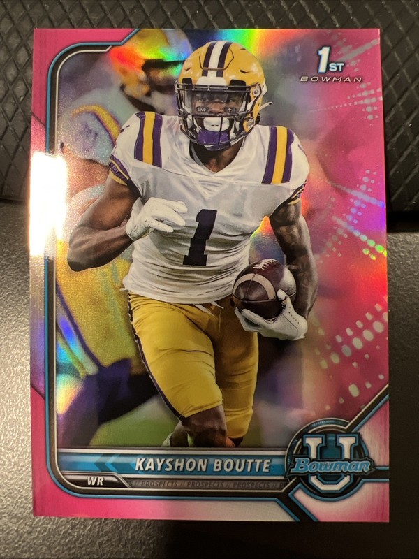 2021-22 Bowman U - Kayshon Boutte #35 Chrome Prospects Pink Refractor (RC)