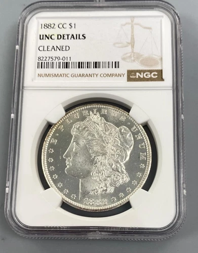 1882 CC Carson City Morgan Silver $1 NGC UNC DETAILS CLEANED L21992