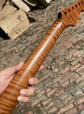 #ad Reverse headstock floyd rose lock nut 22 frets Roasted flame maple guitar neck $65.00