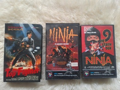 Top Fighter + Ninja in geheimer Mission + Die 9 Leben der Ninja VHS
