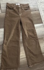 ABERCROMBIE KIDS - Girls High Rise Wide Leg Jeans Brown 7/8