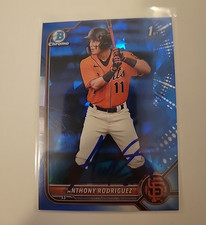 Anthony Rodriguez Signed 2022 Bowman Sapphire Baseball Card SF Giants
