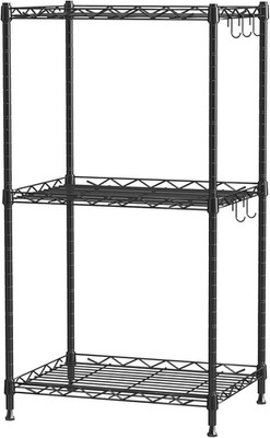 3 Tier Metal Wire Shelving Unit, Adjustable Height, Storage Shelf Units with 5 H