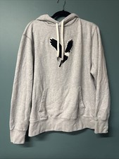 Men  s Grey American Eagle Hoodie Size Large Eagle Logo