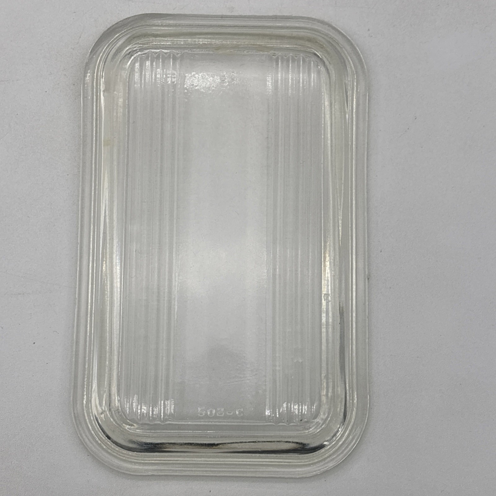 PYREX 502-C Vintage Clear Glass Refrigerator Dish Replacement LID ONLY Chipped