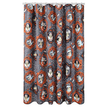 Disney Halloween Shower Curtain, Polyester, Mickey Mouse and Friend, 70 x 70 in