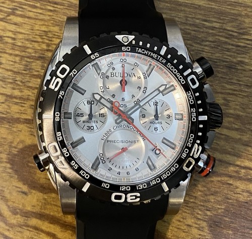 Reloj Bulova Precisinist Cronógrafo Hombre 98b210 ~ Sin Caja ~ Probado y Funcionando