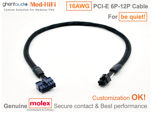 ⚡️16AWG PCI-E GPU 6P Cable for be quiet! Pure Power 13 M 1200W...-📏70cm/27 inch - 第 1/8 張圖片