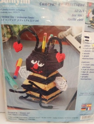 Janlynn Plastic Canvas BEE Vase Pencil Holder Kit New