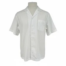 Daniel Cremieux Men's White Short Sleeve Camp Shirt Size L Casual