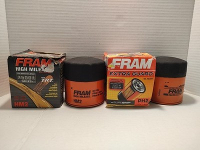   (2) FRAM Extra Guard & High Mileage Hm2-PH2 Oil Filter FORD & Dodge 