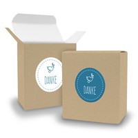 Itenga Set Taube Danke Blau (Motiv40) 24X Faltschachtel Quader Braun + Sticker