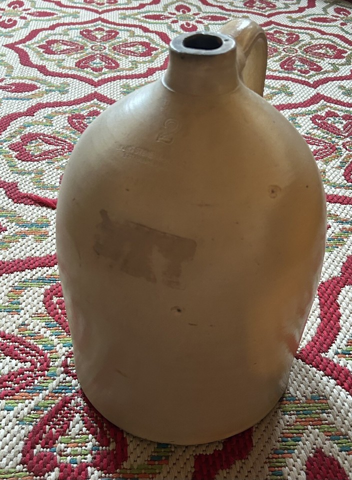 Antique LYONS STONEWORKS Stoneware Co 2 Athens NY Two Gallon Primitive