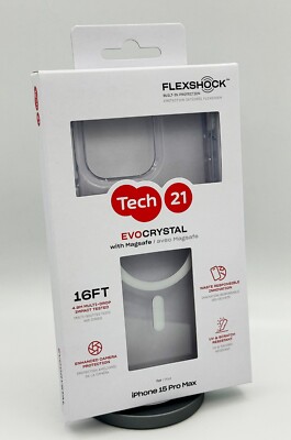 Tech21 Evo Crystal Back Case mit MagSafe für iPhone 15 Pro Max - Klar