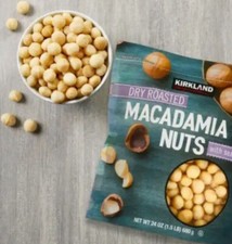 Kirkland Signature Macadamia Nuts Dry Roasted Sea Salted 24 oz 1.5 LB Bag Snack