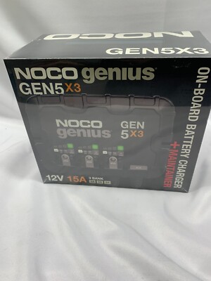 NOCO GEN5X3 12V 3 Bank - 15 Amp On-Board Battery Charger + Maintainer *New